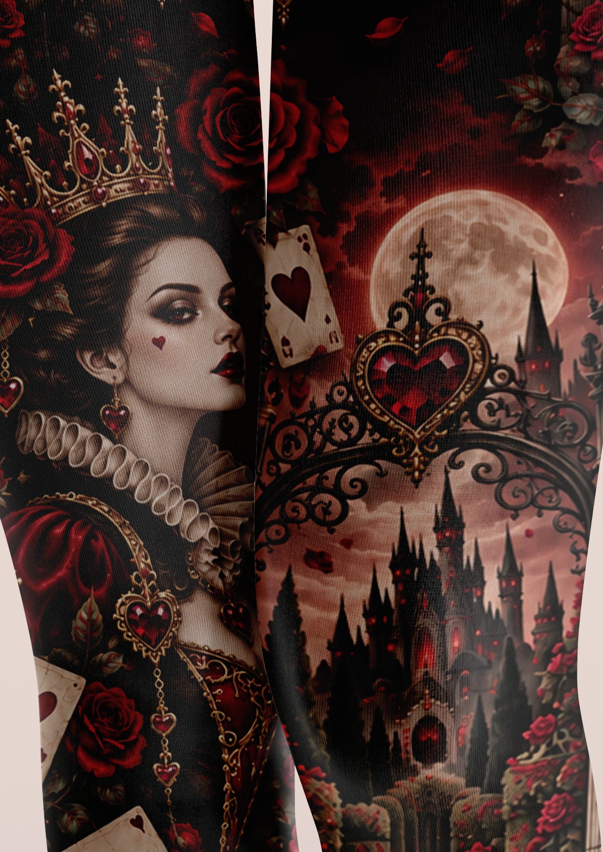 Black Queen of Hearts Tights