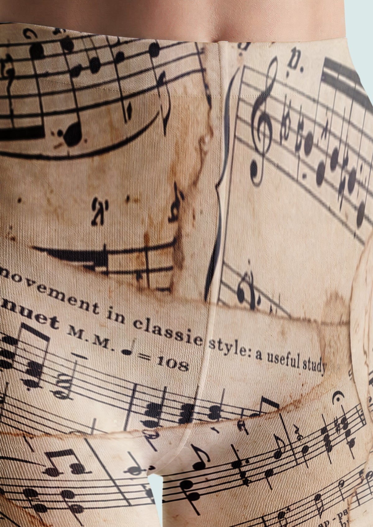 Beige Sheet Music Tights