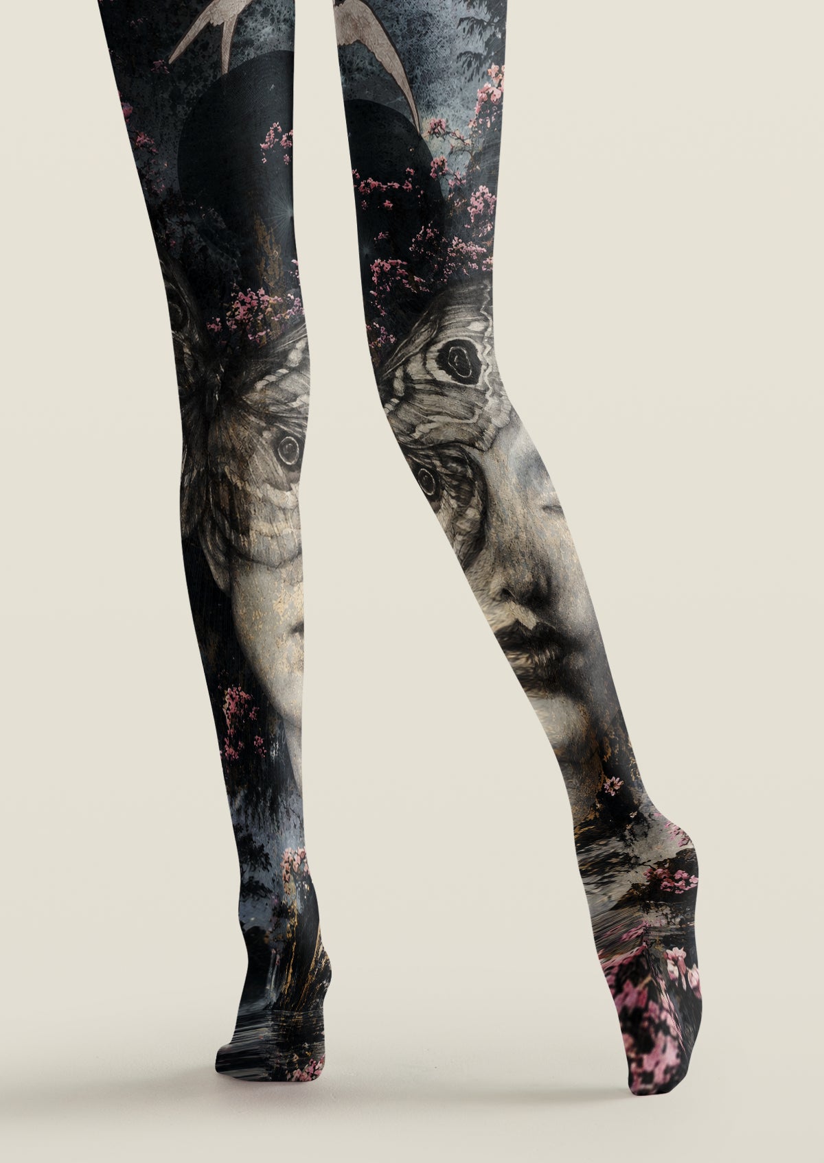 Black Moth Fantasy Art Tights