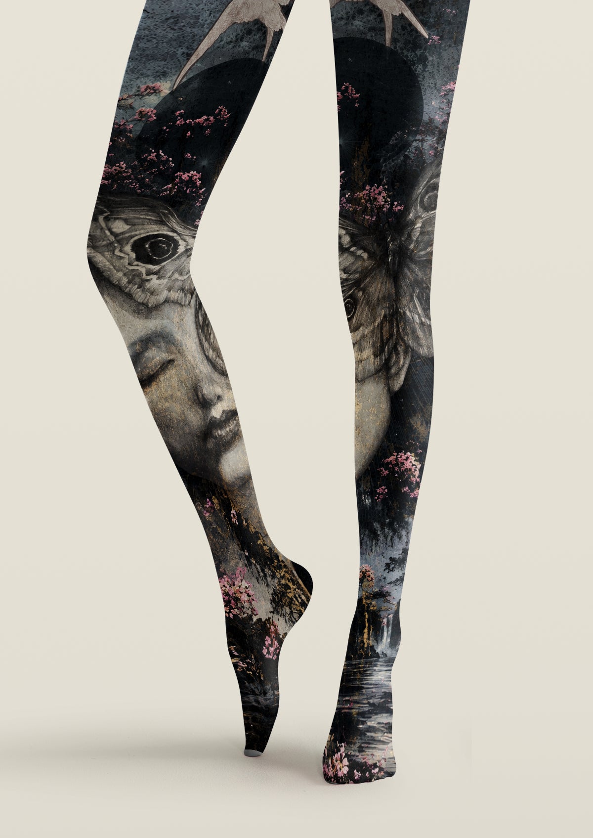 Black Moth Fantasy Art Tights