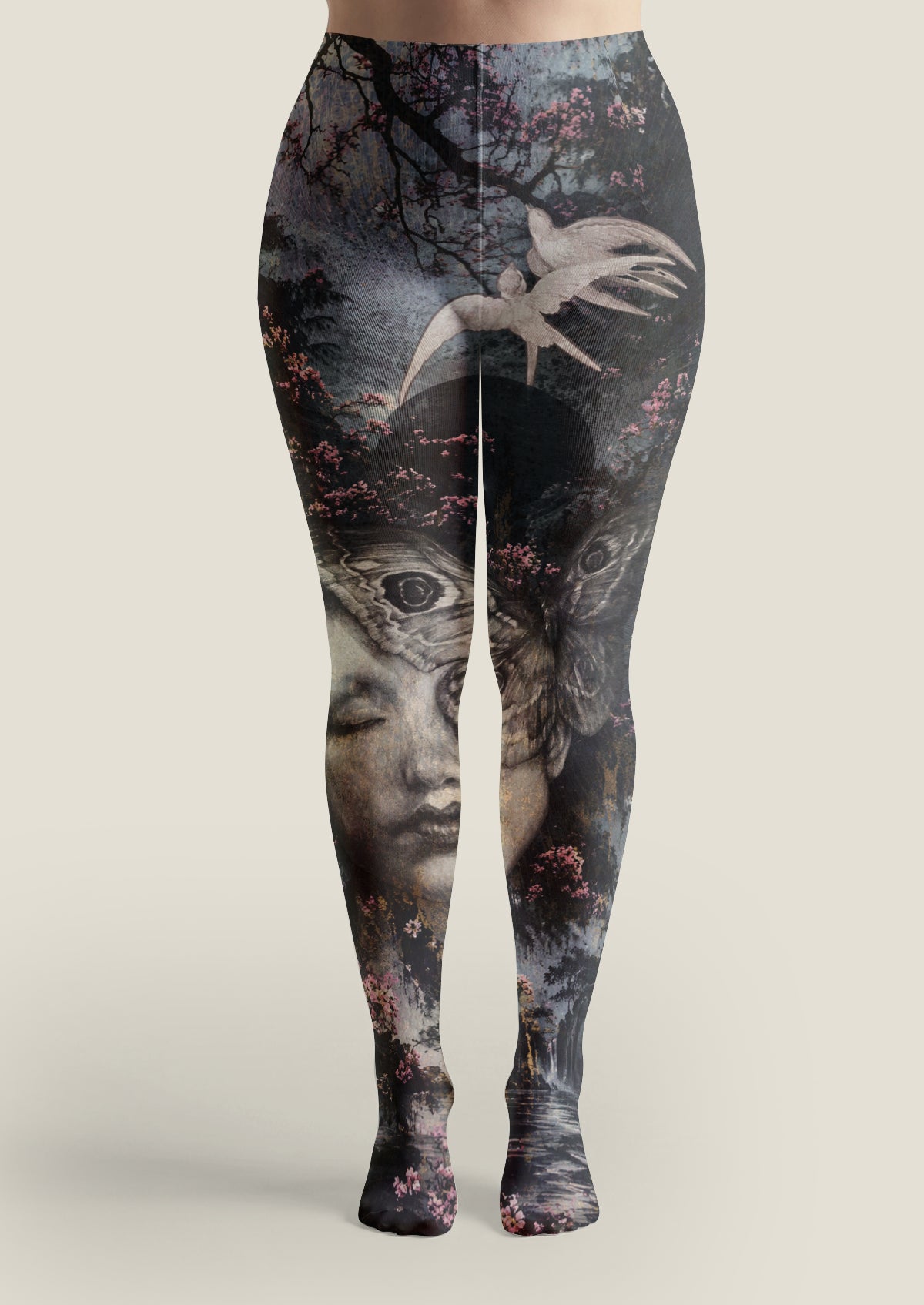 Black Moth Fantasy Art Tights