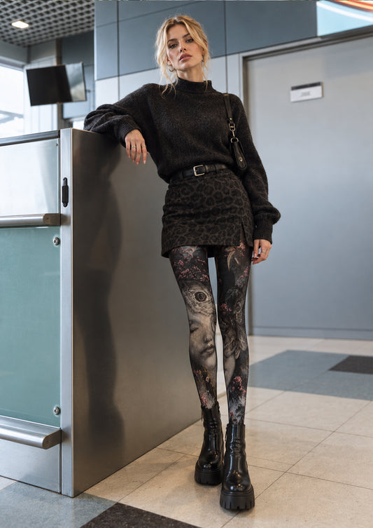 Black Moth Fantasy Art Tights
