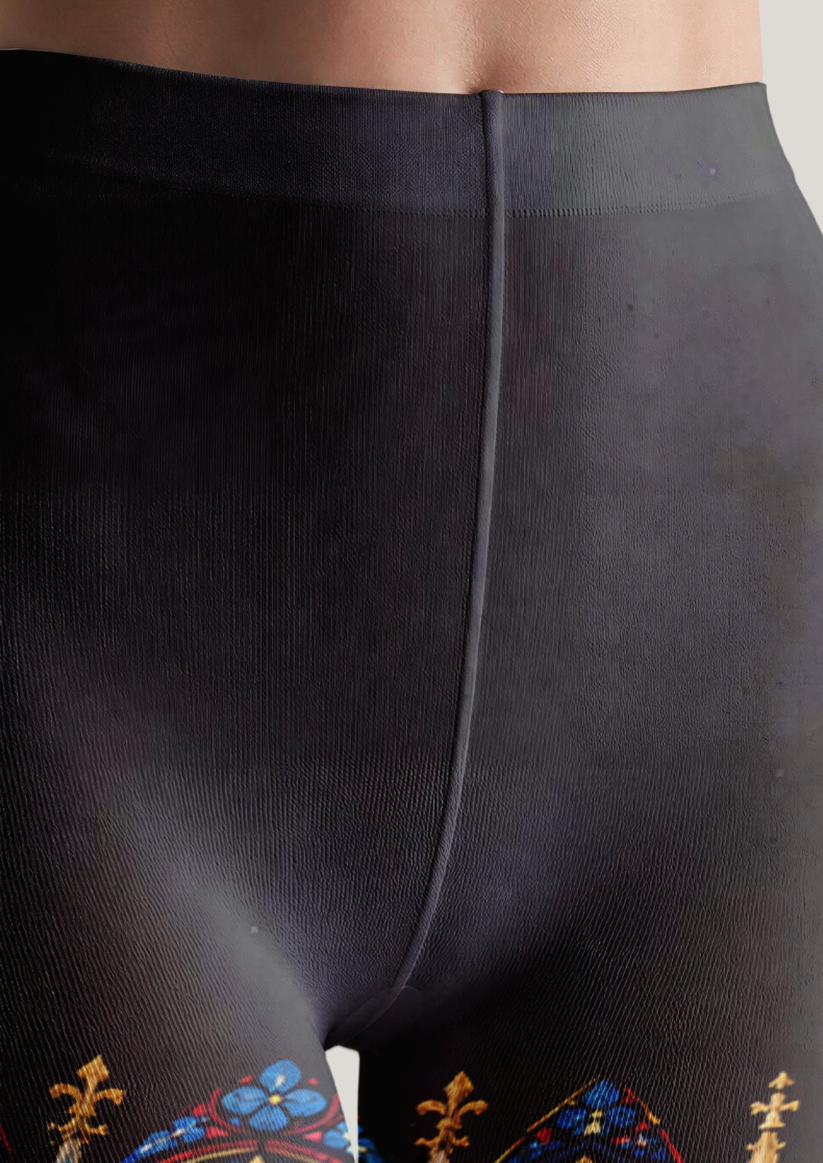 Black Blue Stained Glass Cathedral Tights