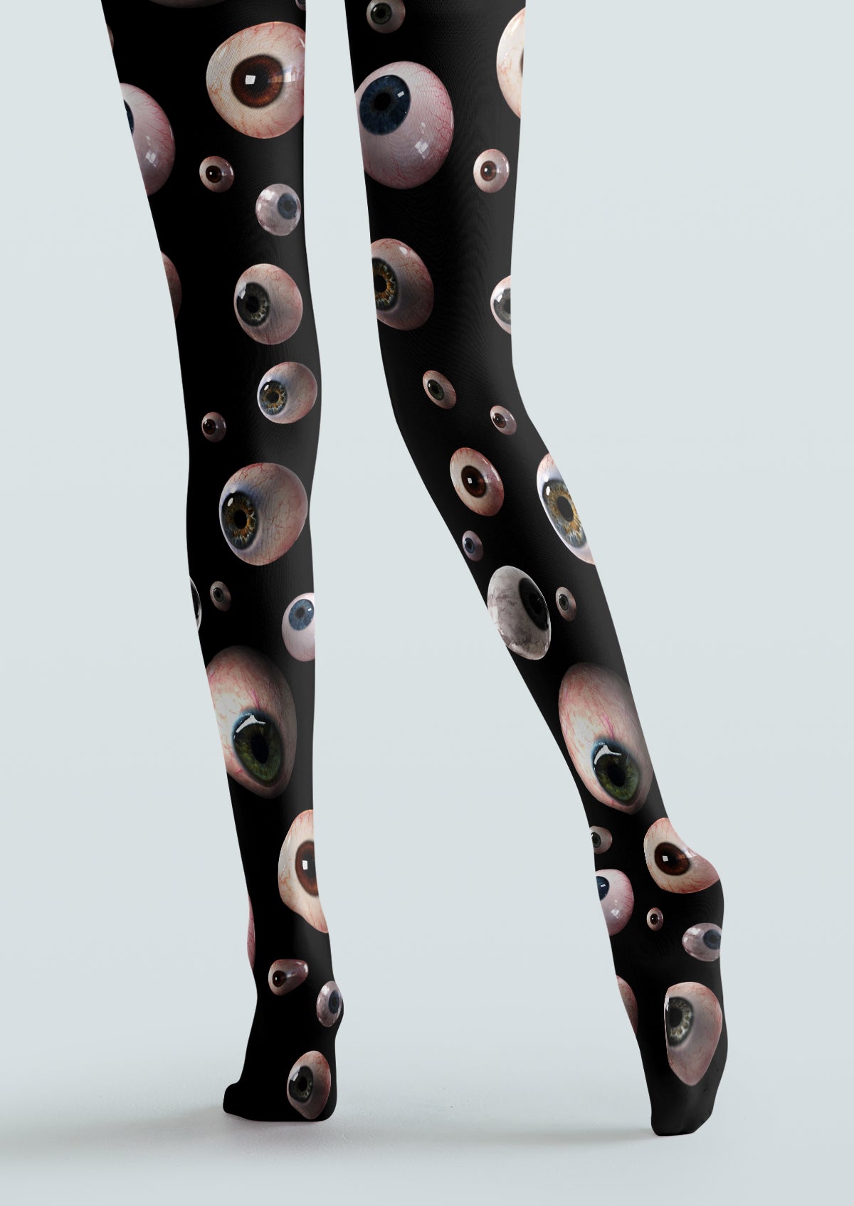 Black Eyeball Print Tights