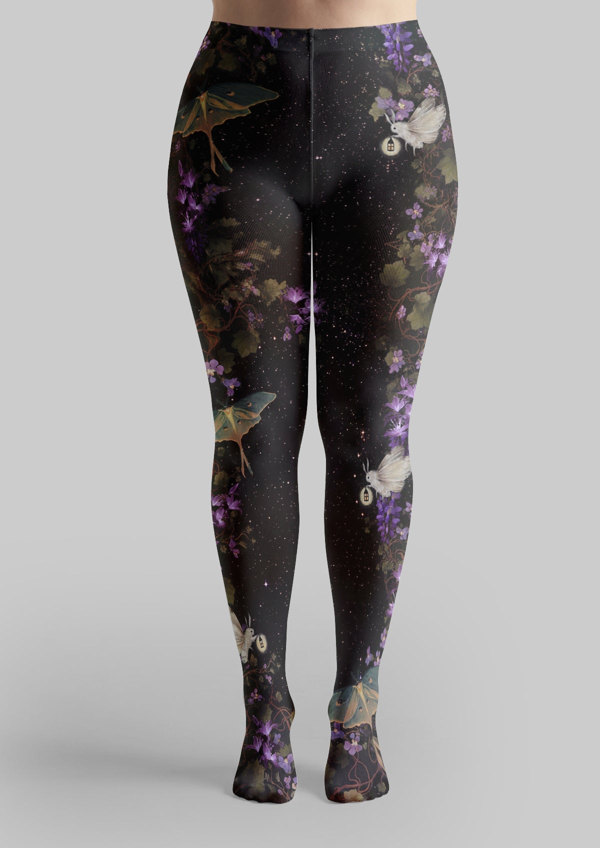Black Moth and Floral Tights