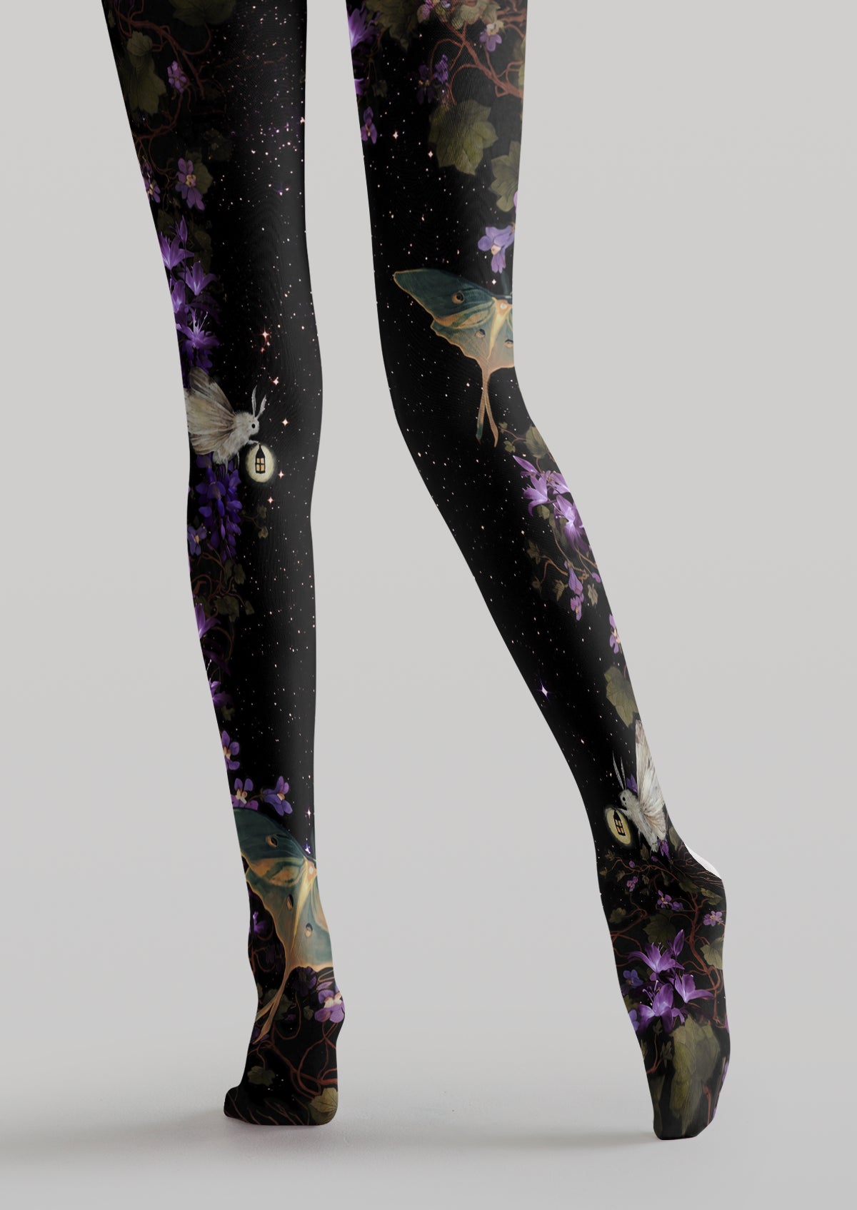 Black Moth and Floral Tights