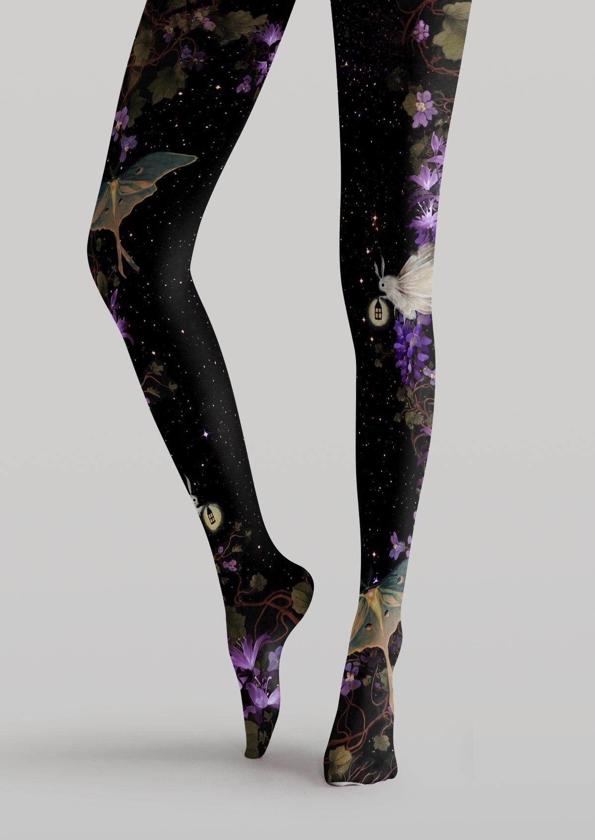 Black Moth and Floral Tights
