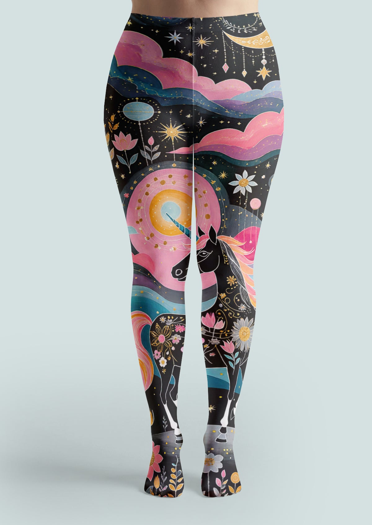 Black Celestial Unicorn Tights