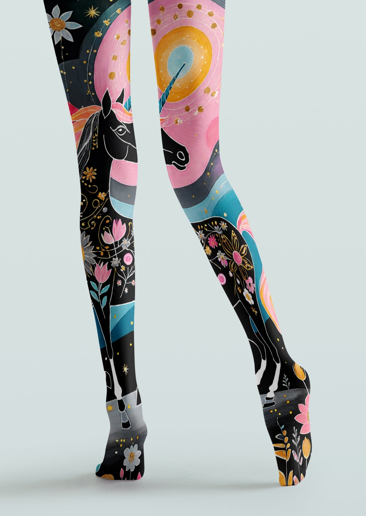 Black Celestial Unicorn Tights