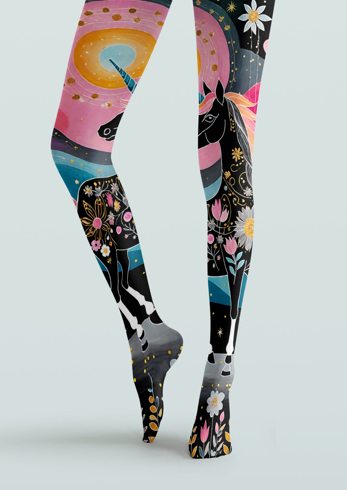 Black Celestial Unicorn Tights