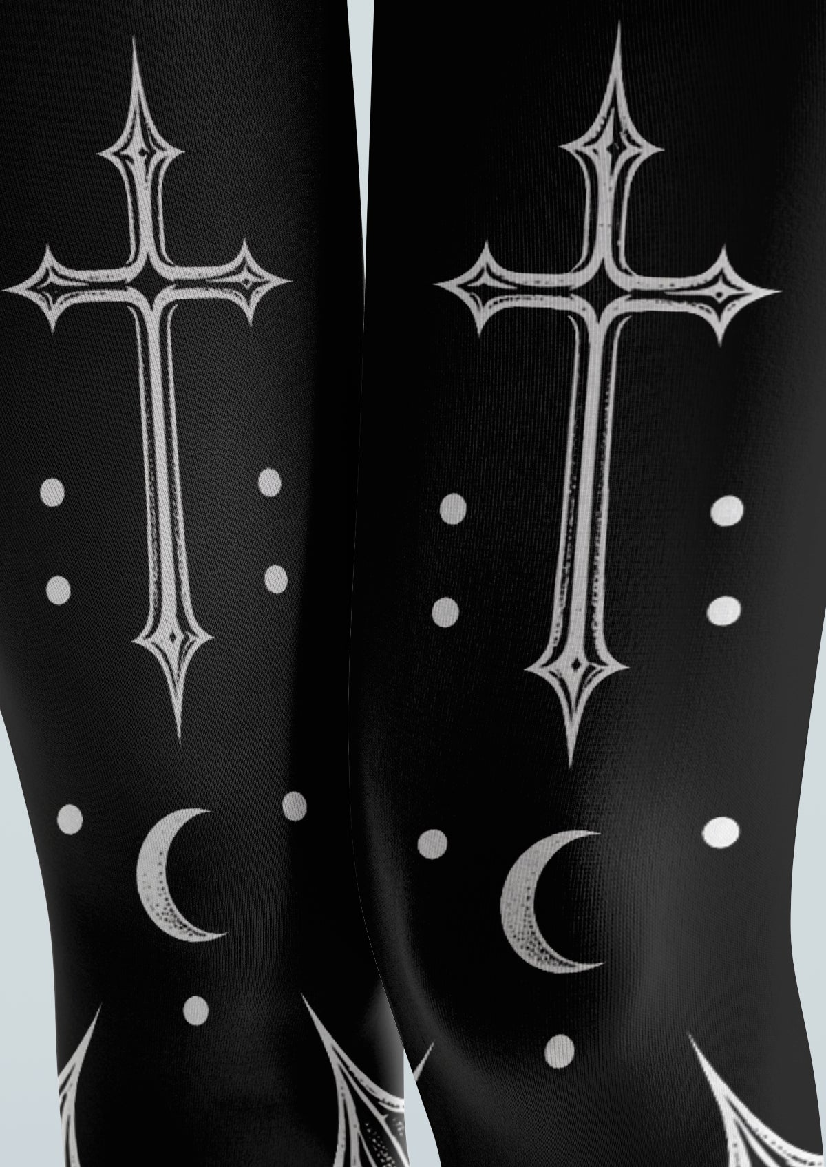 Black Gothic Cross Bat Tights