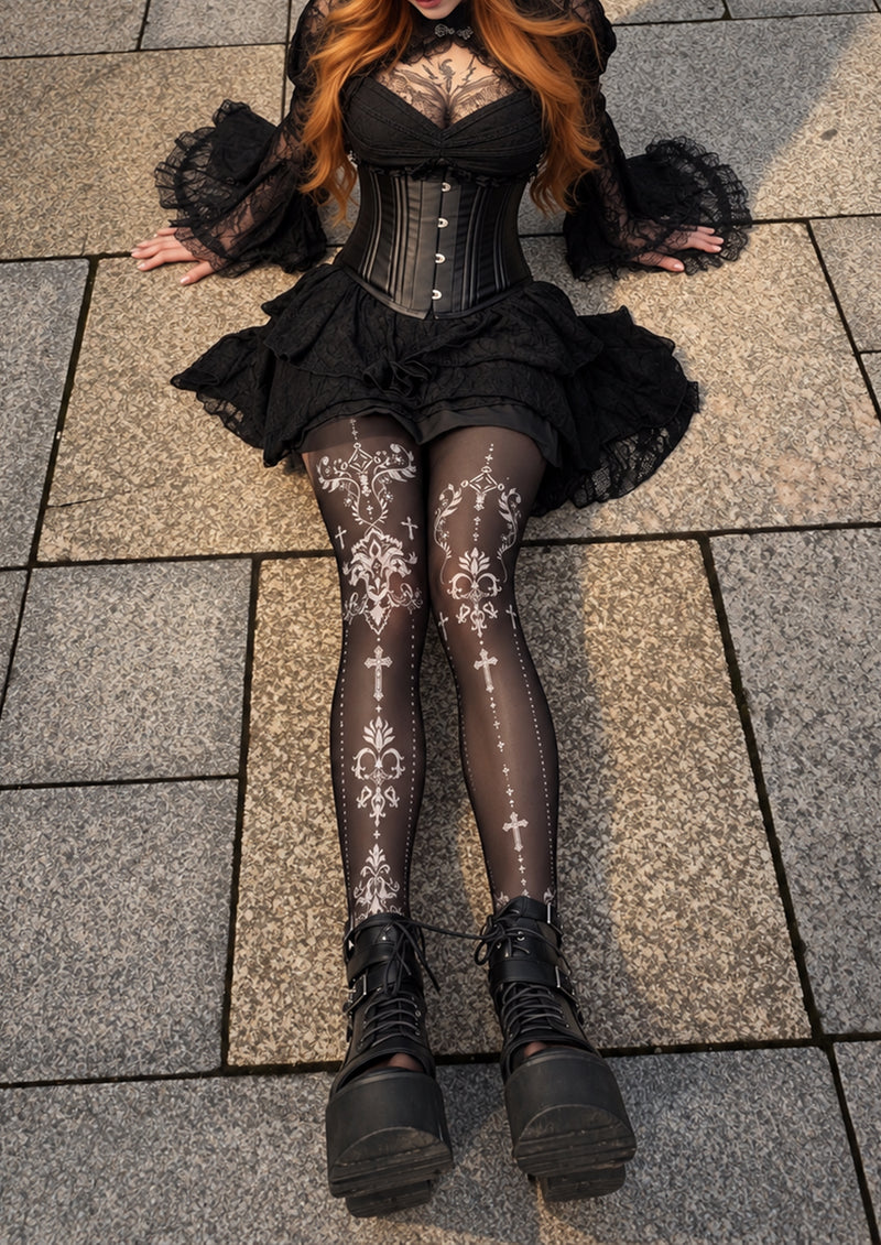 Black Gothic Cross Tights