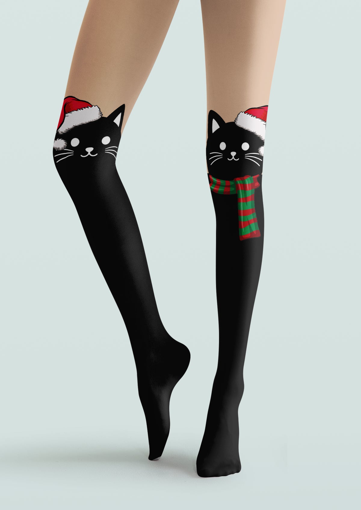 Black Christmas Cat Tights