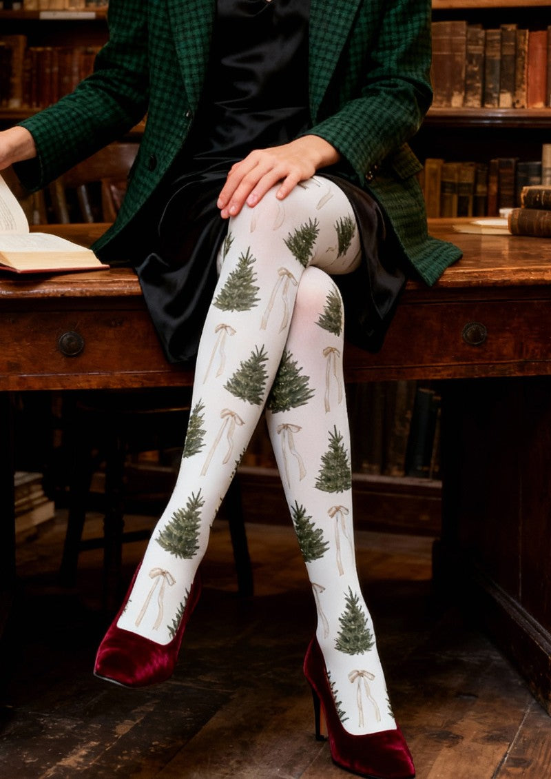 Christmas Tree Graphic Tights Hosiery Pantyhose