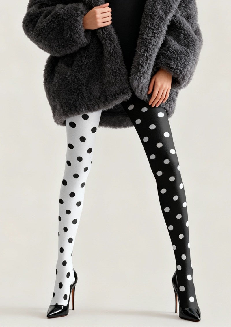 Polka Dot Contrast Tights Hosiery Pantyhose