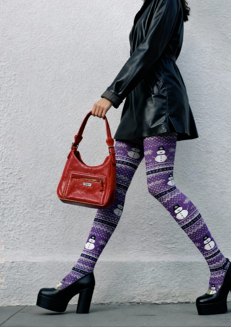 Christmas Snowman Graphic Tights Hosiery Pantyhose