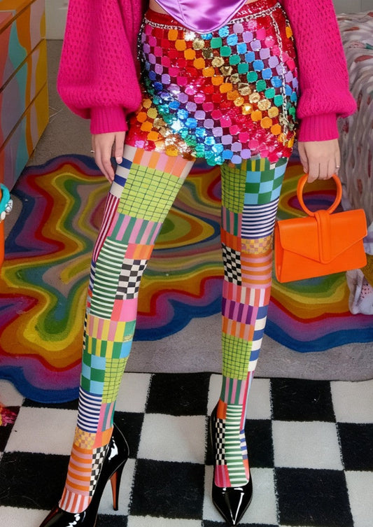 Geometric Shape Tights Hosiery Pantyhose