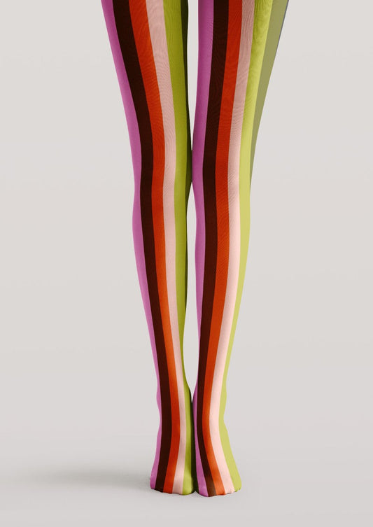 Colorful Vertical Striped Tights Hosiery Pantyhose