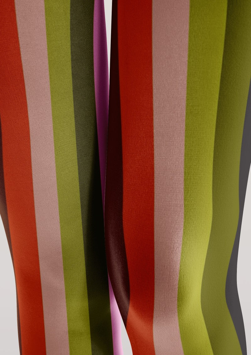 Colorful Vertical Striped Tights Hosiery Pantyhose