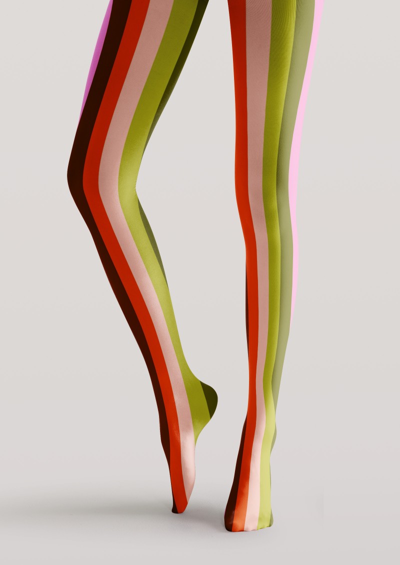 Colorful Vertical Striped Tights Hosiery Pantyhose