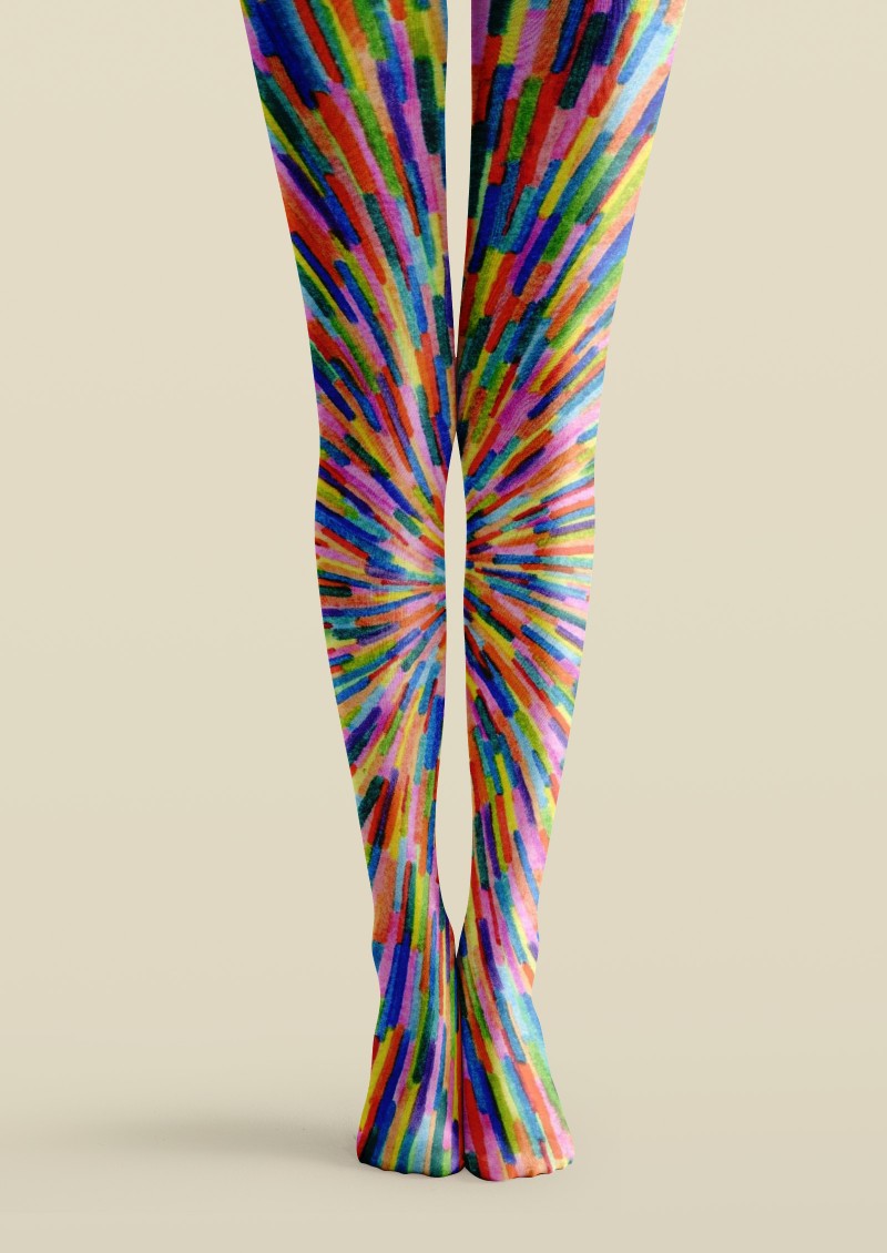 Artistic Burst Pattern Tights Hosiery Pantyhose