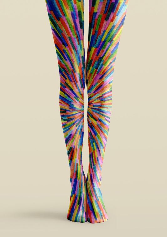 Artistic Burst Pattern Tights Hosiery Pantyhose