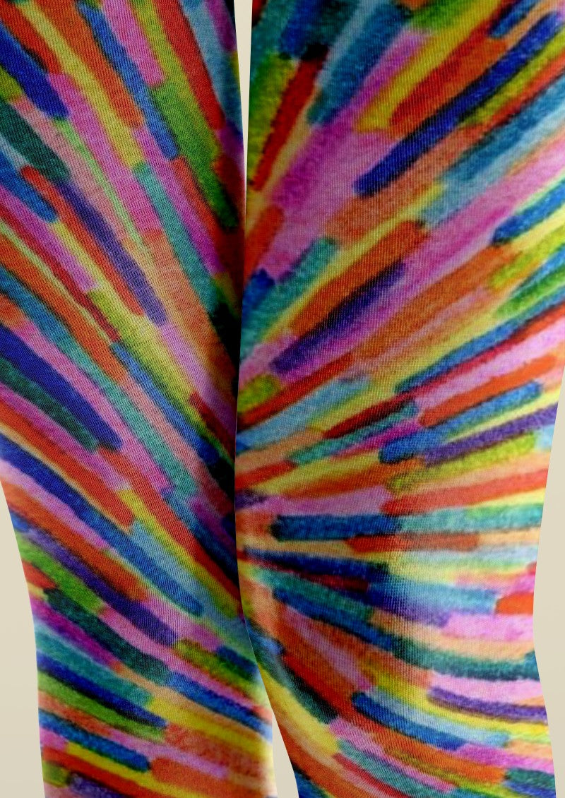 Artistic Burst Pattern Tights Hosiery Pantyhose