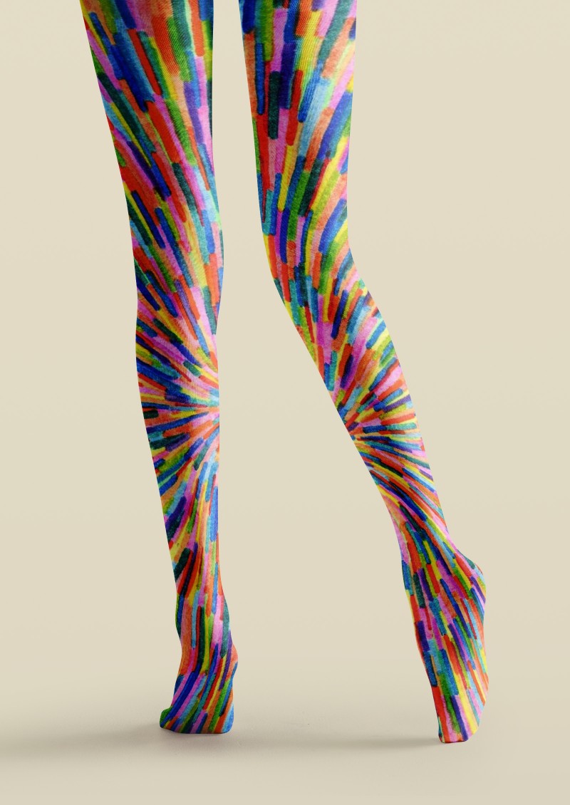 Artistic Burst Pattern Tights Hosiery Pantyhose