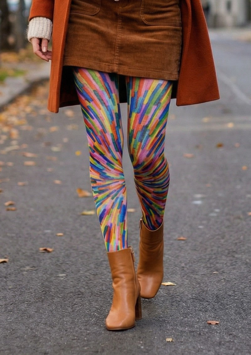 Artistic Burst Pattern Tights Hosiery Pantyhose