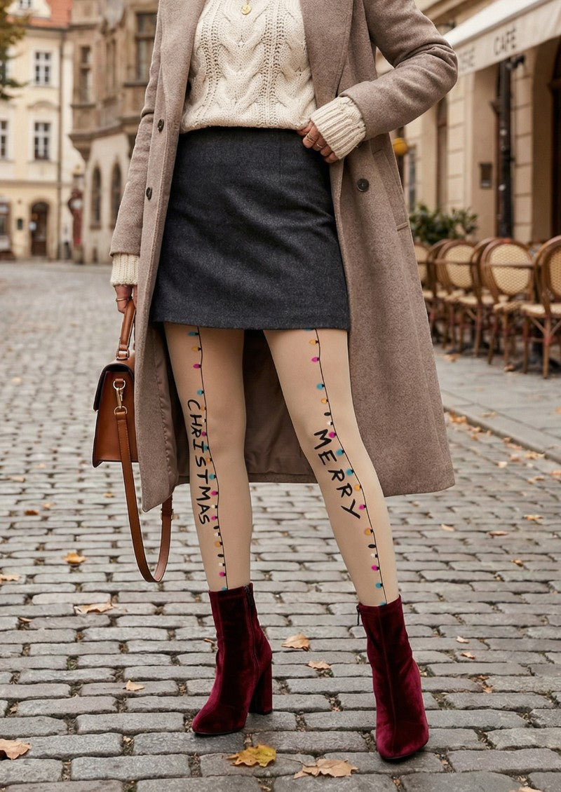 Christmas Themed Graphic Tights Hosiery Pantyhose