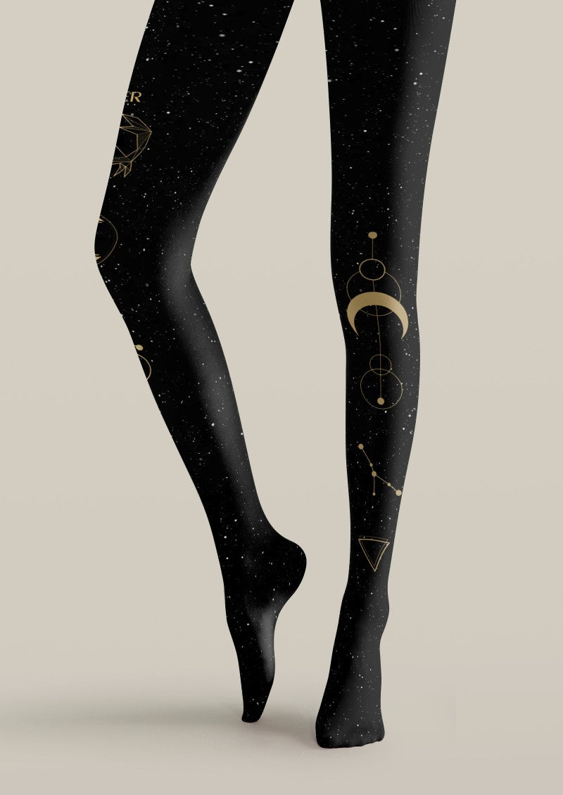 Cancer Zodiac Tights Hosiery Pantyhose