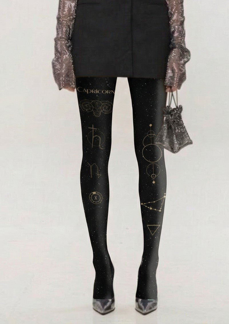 Capricorn Zodiac Tights Hosiery Pantyhose