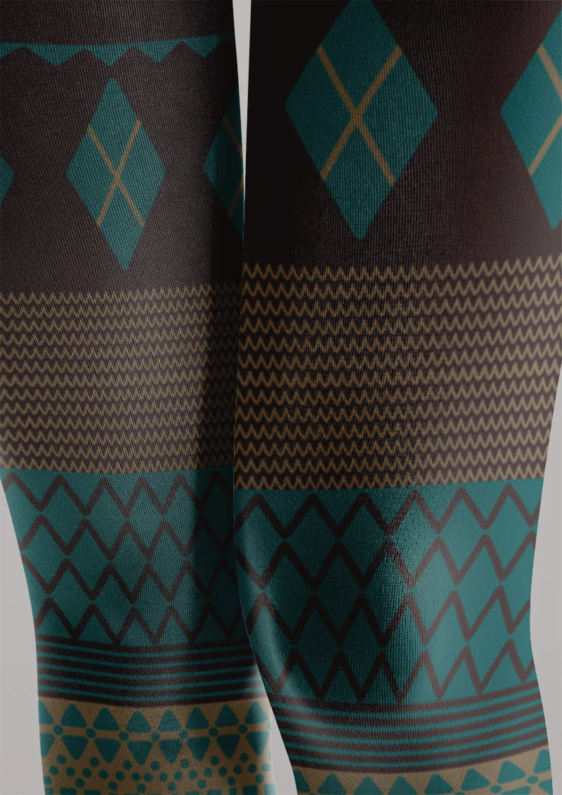 Argyle Ethnic Tights Hosiery Pantyhose