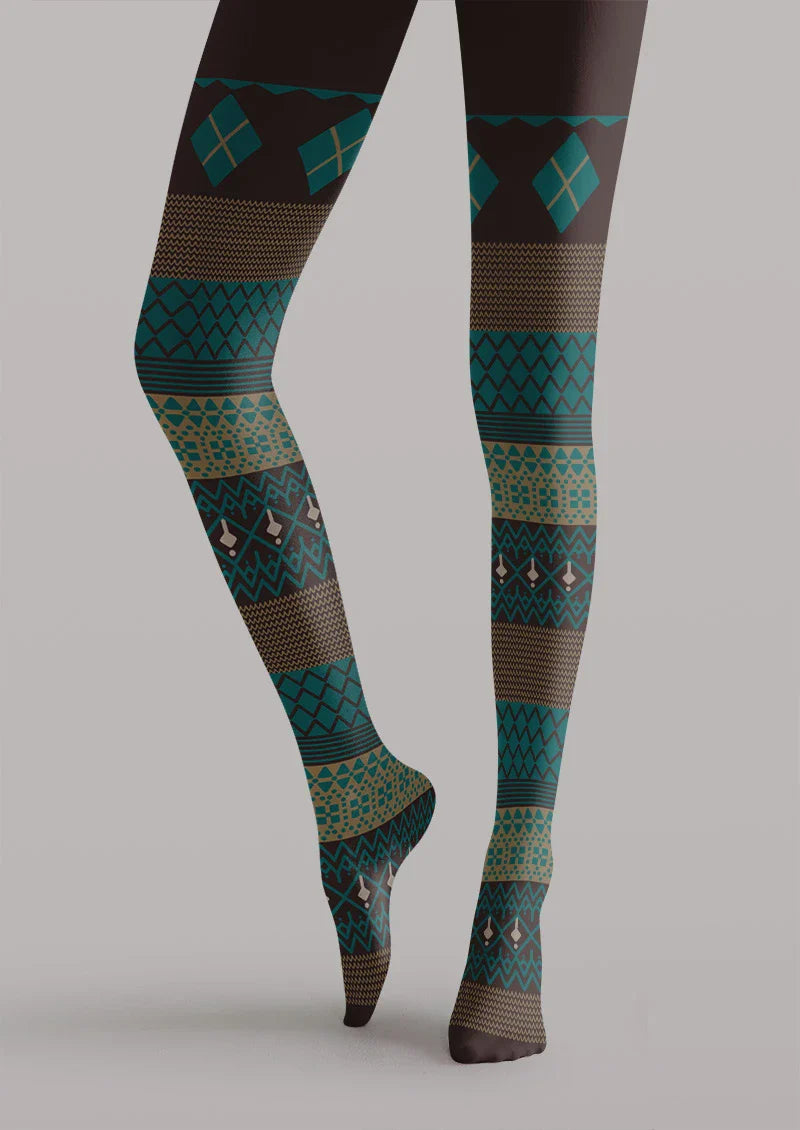 Argyle Ethnic Tights Hosiery Pantyhose