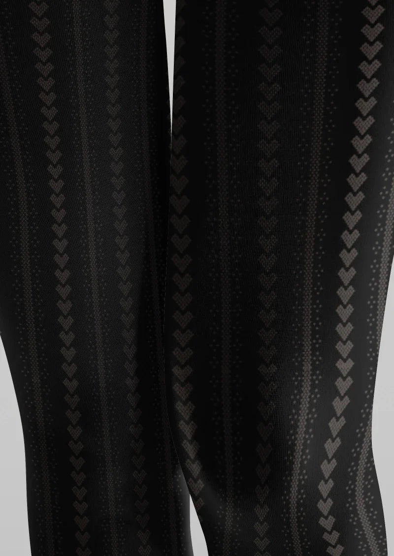 Black Ribbed Tights Hosiery Pantyhose