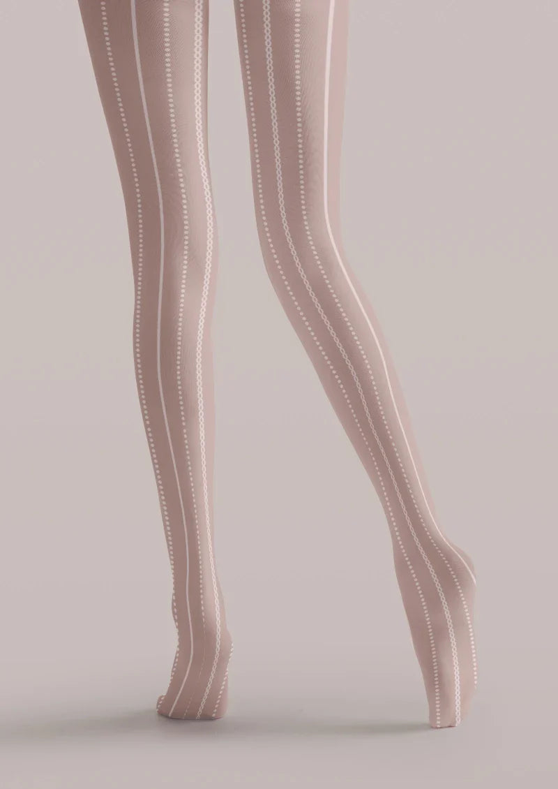 Light Pink Ribbed Tights Hosiery Pantyhose