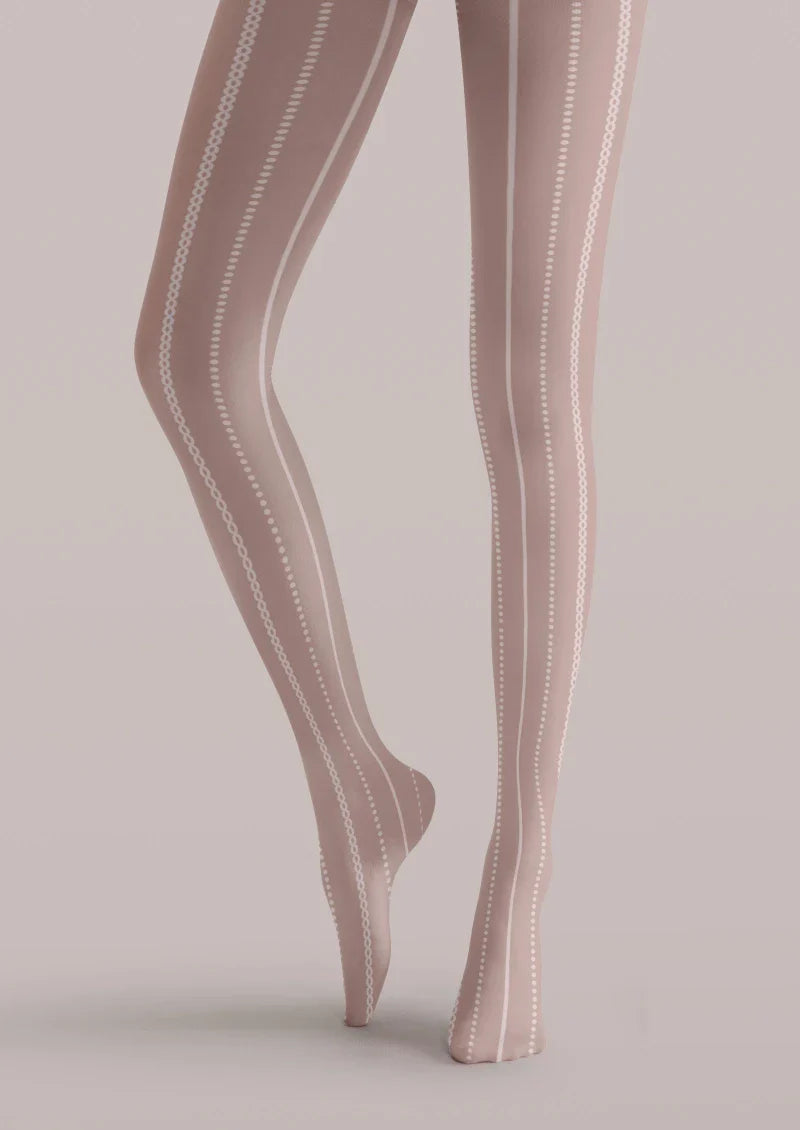 Light Pink Ribbed Tights Hosiery Pantyhose