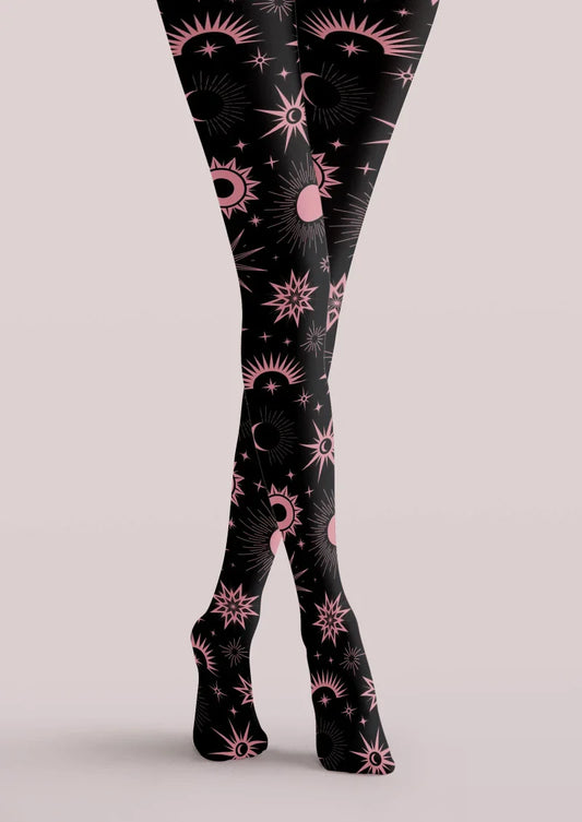 Star & Moon Graphic Tights Hosiery Pantyhose