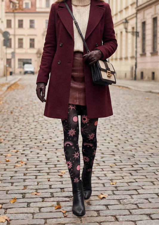 Star & Moon Graphic Tights Hosiery Pantyhose