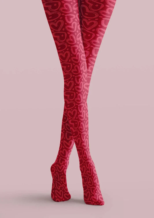 Valentine's Day Red Leopard Print Tights Hosiery Pantyhose