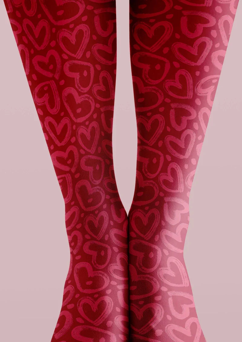 Valentine's Day Red Leopard Print Tights Hosiery Pantyhose