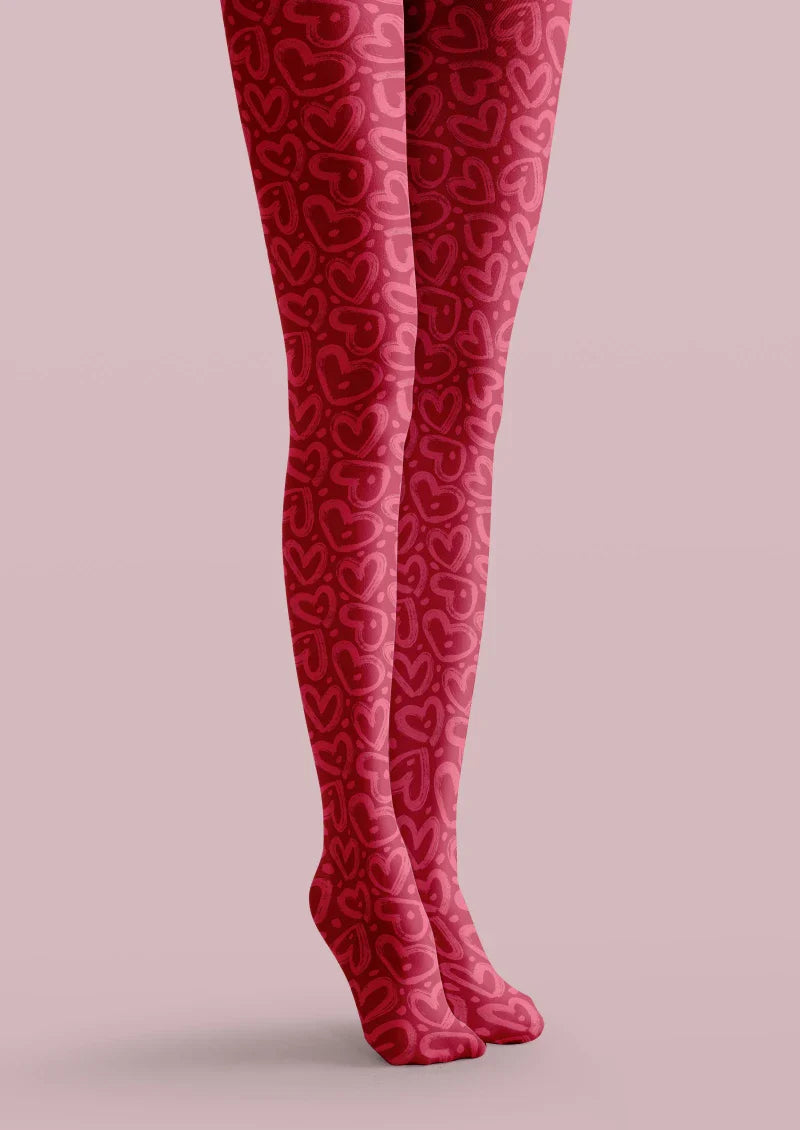Valentine's Day Red Leopard Print Tights Hosiery Pantyhose