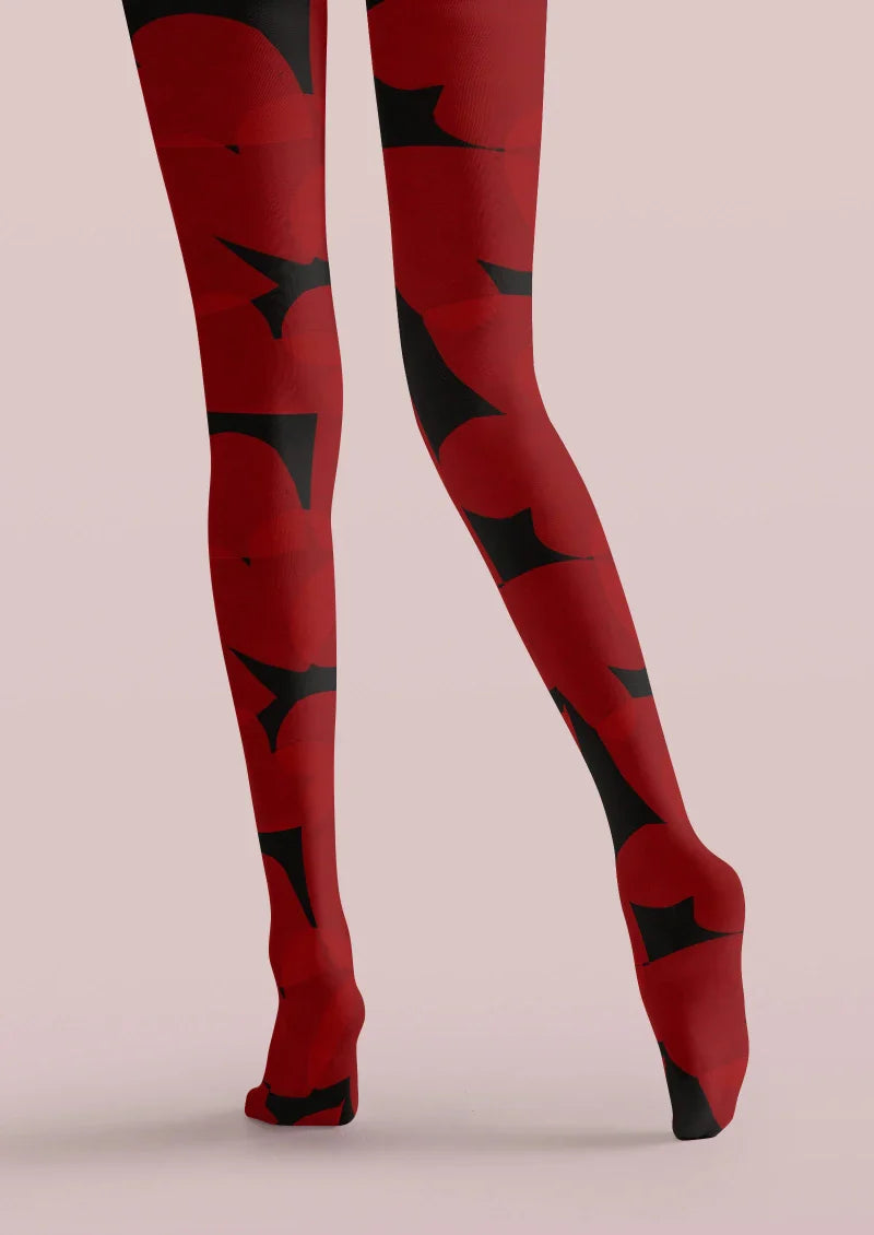 Valentine's Day Red Star Graphic Tights Hosiery Pantyhose