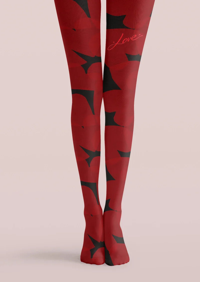 Valentine's Day Red Star Graphic Tights Hosiery Pantyhose