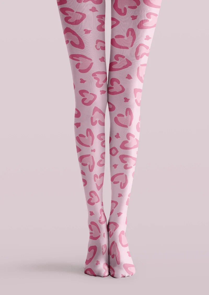 Valentine's Day Pink Heart Pattern Tights Hosiery Pantyhose