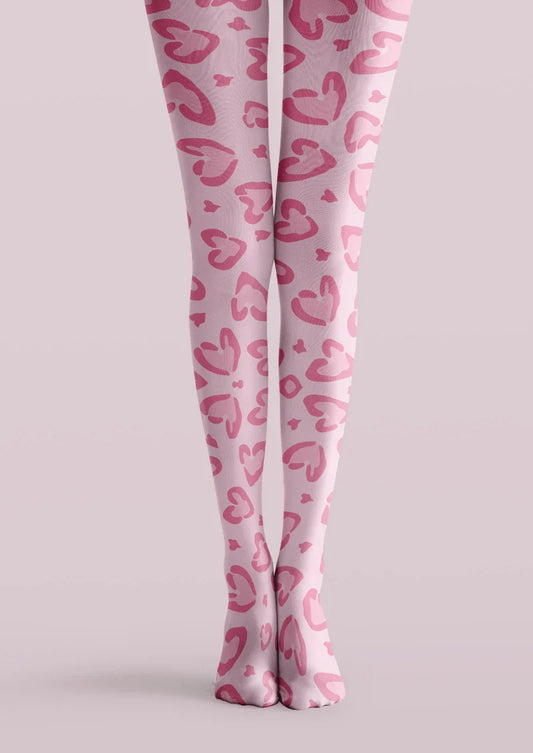 Valentine's Day Pink Heart Pattern Tights Hosiery Pantyhose