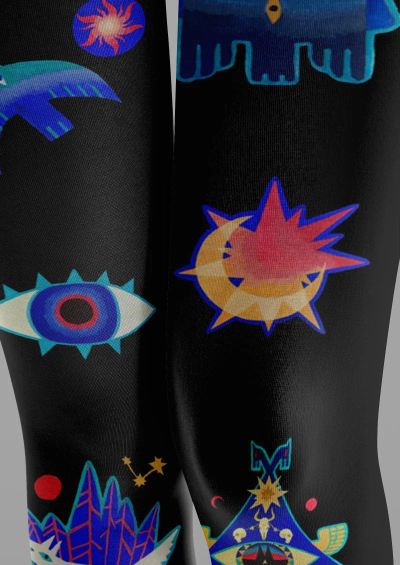 Space Element Graphic Tights Hosiery Pantyhose