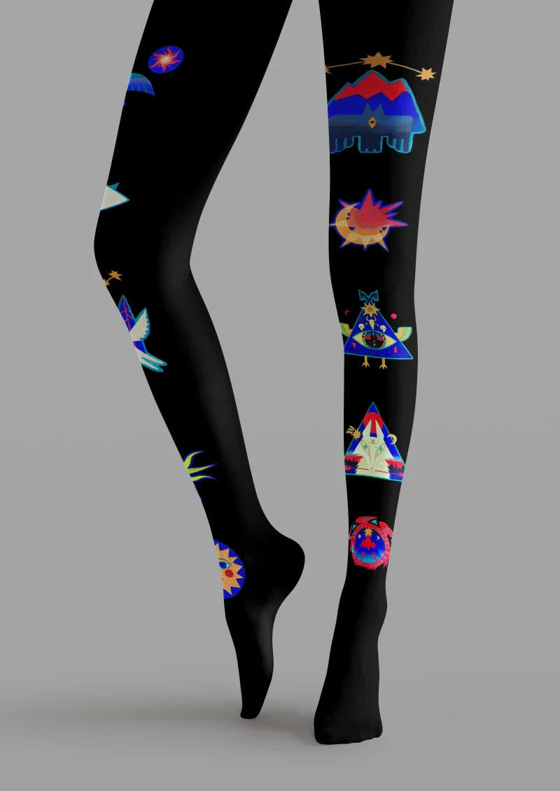 Space Element Graphic Tights Hosiery Pantyhose