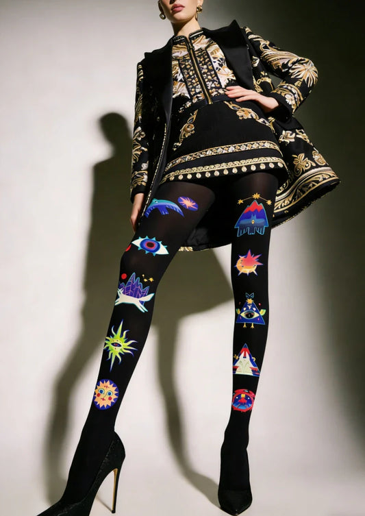 Space Element Graphic Tights Hosiery Pantyhose