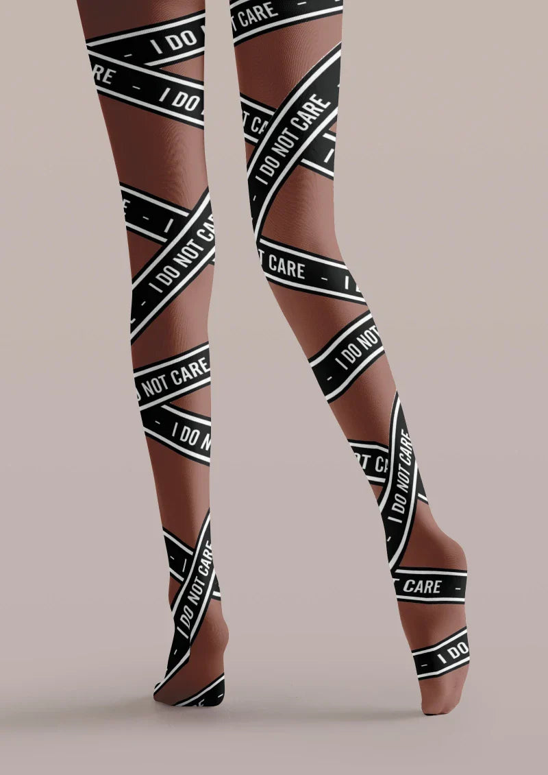Text Cross Graphic Tights Hosiery Pantyhose